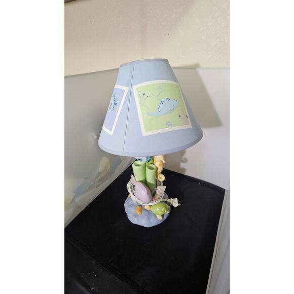 Kids Nursery Lamp Ocean Sea Life Theme Blue Green Aqua with Shade - Picture 1 of 10